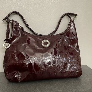 EUC - Brighton Patent Leather Shoulder Bag - Wine Color